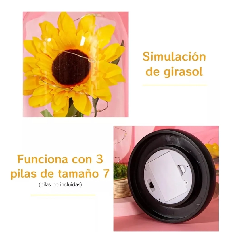 REGALO GIRASOL ETERNO LUZ LED - 4