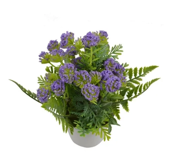 PLANTA CORAL ARTIFICIAL MACETERO PLASTICO 22 CM - 1