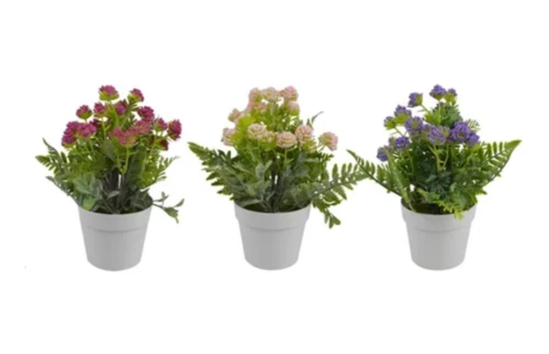PLANTA CORAL ARTIFICIAL MACETERO PLASTICO 22 CM - 3