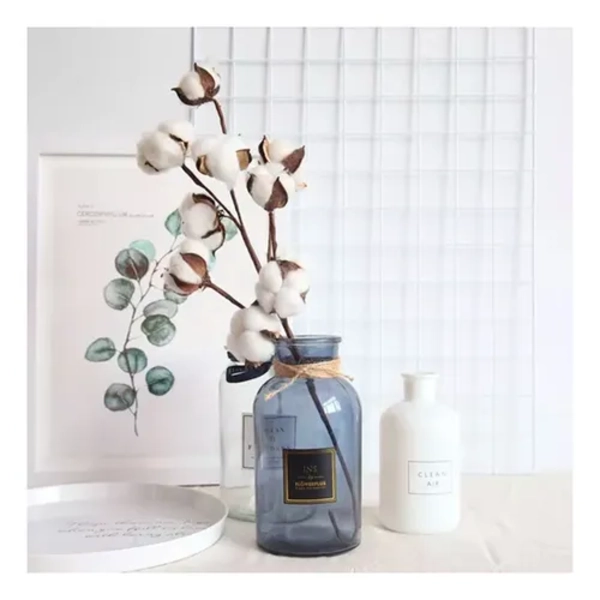 ALGODON SECO 10 TALLOS COTTON BLANCO DECORATIVOS - 4