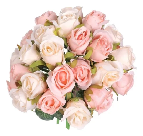 FLORES ARTIFICIALES 24 PZS ROSAS DECORATIVAS - 6