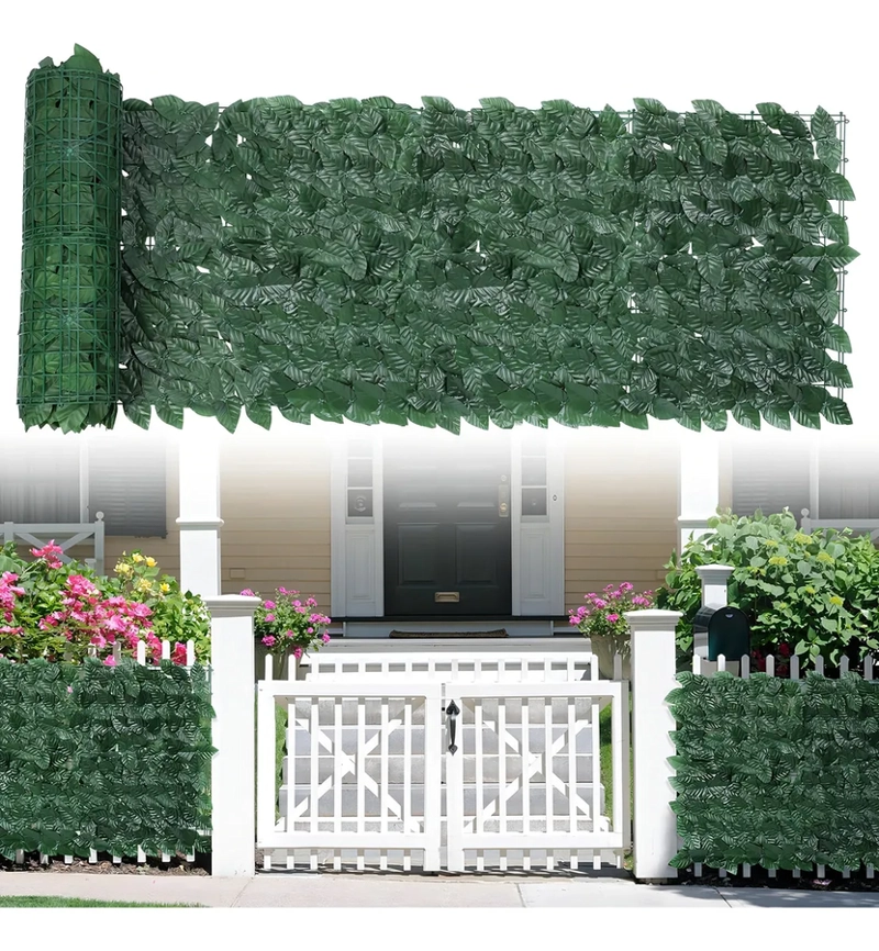 MALLA HOJAS TUPIDAS ARTIFICIALES CERCA 3X1M VERDE - 4