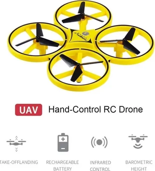 DRONE LUCIE RNAGA RC MANO COLOR AMARILLO - 6