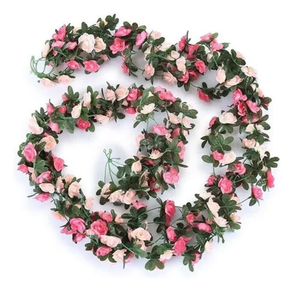 ROSAS ENREDADERA ARTIFICIALES 2.3M BICOLOR - 1