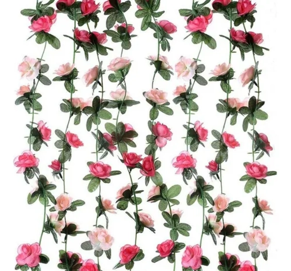 ROSAS ENREDADERA ARTIFICIALES 2.3M BICOLOR - 6