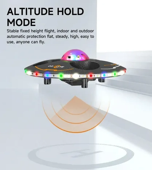 DRONE OVNI UFO RC 2.4GHZ LED NEGRO - 5