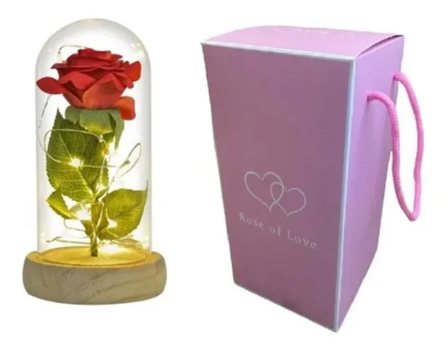 LAMPARA ROSA ETERNA ARTIFICIAL REGALO MUJER - 3