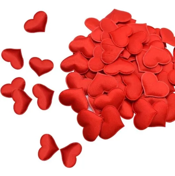 PE TALOS CORAZON TELA ROJO 25 UDS 5 CM - 3