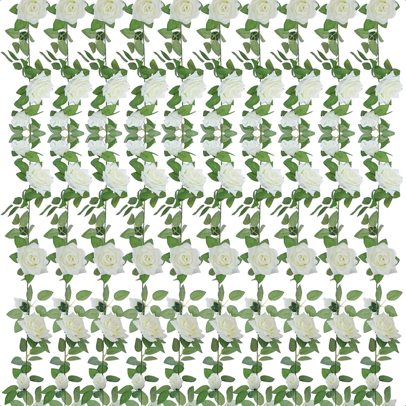FLORES ARTIFICIALES 10 PZS ROSAS ENREDADERA - 2