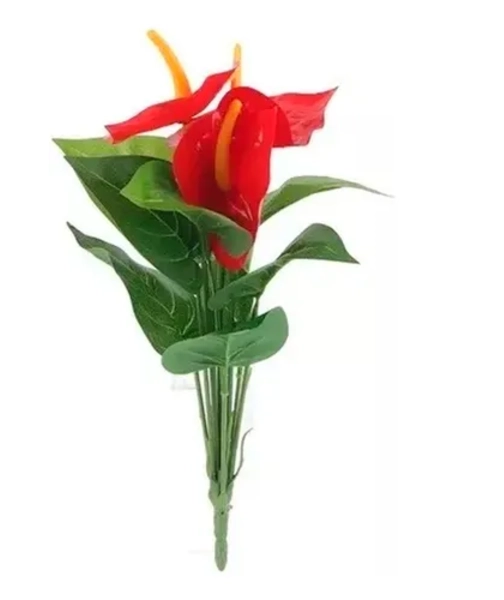 RAMO ANTHURIUM ARTIFICIAL ROJO PLASTICO - 1