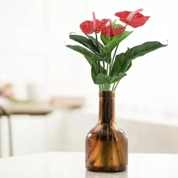 RAMO ANTHURIUM ARTIFICIAL ROJO PLASTICO - 3
