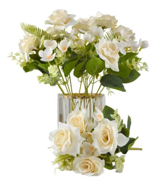 RAMOS ROSAS ARTIFICIALES PACK 2 UDS 28 CM - 2