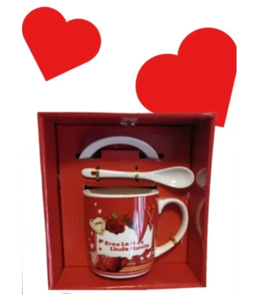 TAZA CON ROSAS Y OSITO REGALO DIA MADRE - 2