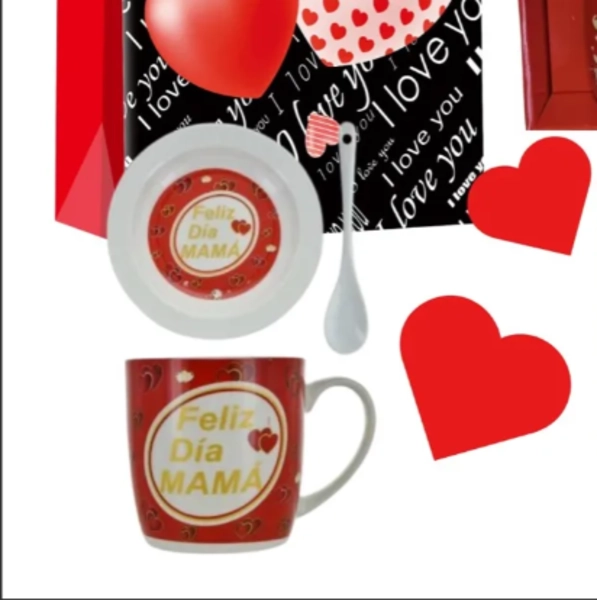 TAZA CON ROSAS Y OSITO REGALO DIA MADRE - 4