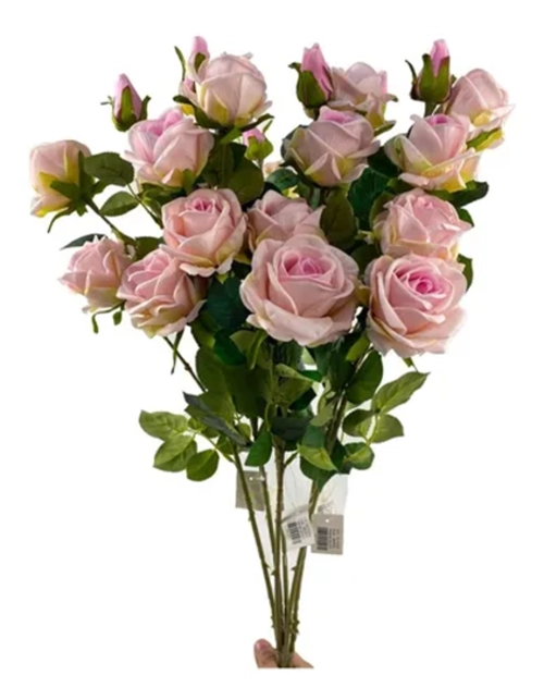 RAMO ROSAS ROSADAS ARTIFICIALES 82 CM - 4