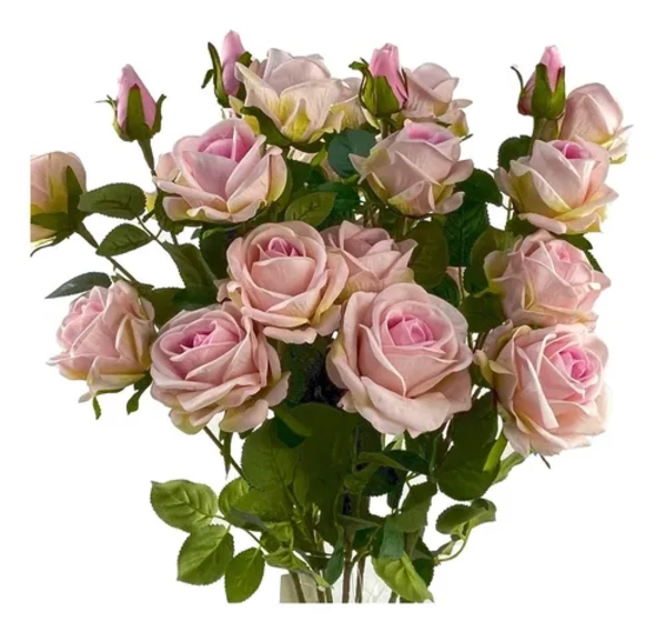 RAMO ROSAS ROSADAS ARTIFICIALES 82 CM - 5
