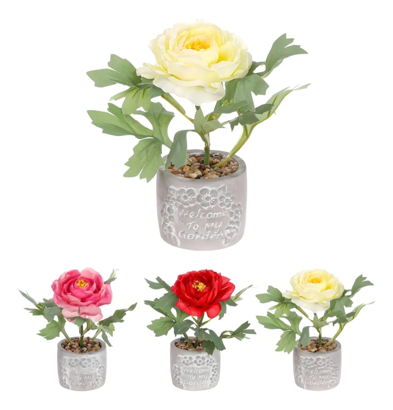 FLOR ARTIFICIAL DECORATIVA ROSA VARIADOS - 1