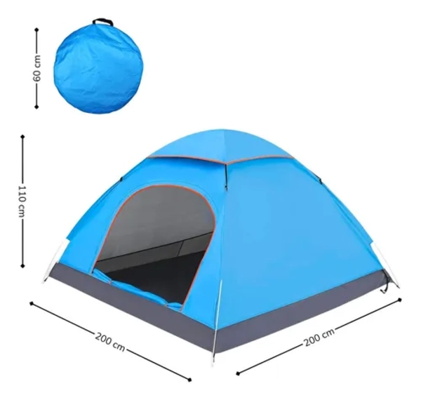 CARPA 2-3 PERSONAS INSTANTANEA UV COLOR CELESTE - 2