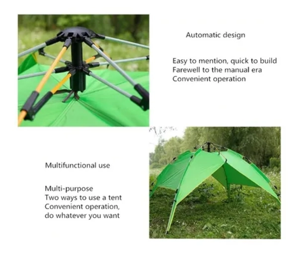 CARPA AUTOMATICA 4 PERSONAS DOBLE CAPA VERDE - 3