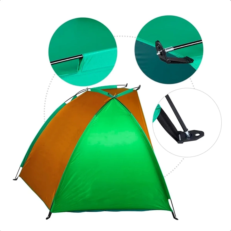 MEDIA CARPA PLAYA 2-3 PERSONAS VERDE/NARANJA - 3