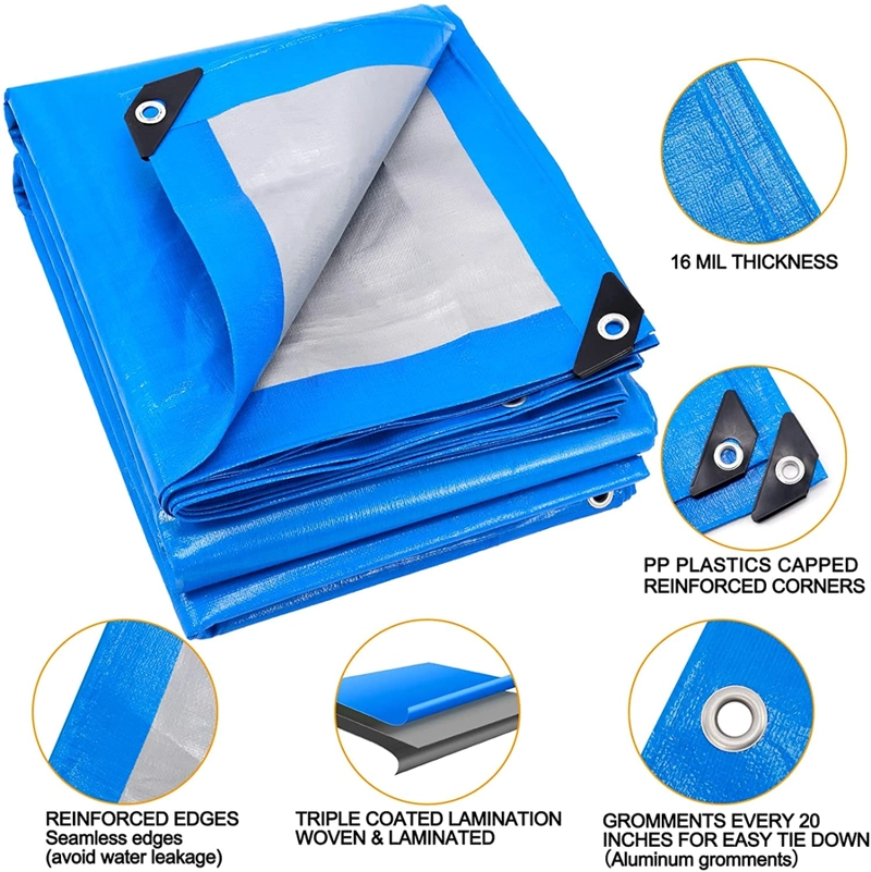 LONA CARPA PLEGABLE 5X6 AZUL/GRIS BLACKOUT - 2