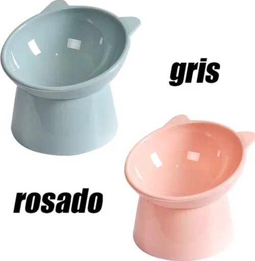 CUENCO ALTO COMEDERO GATOS/PERROS PEQUEÑOS COLOR GRIS - 6