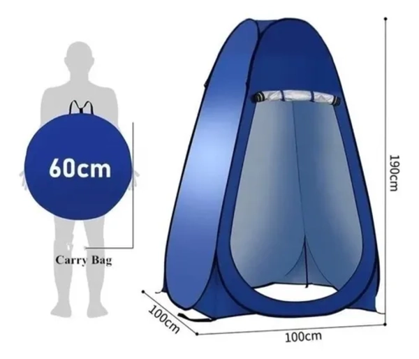 CARPA BAÑO CAMPING VESTIDOR DUCHA SOLAR AZUL - 2