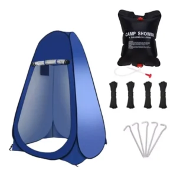 CARPA BAÑO CAMPING VESTIDOR DUCHA SOLAR AZUL - 3