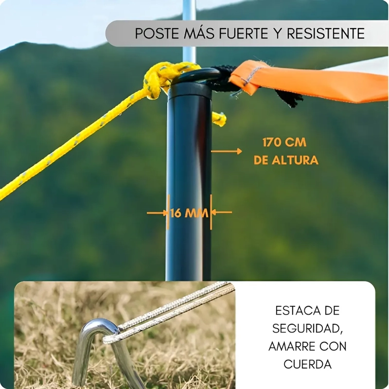 CARPA BAÑO CAMPING VESTIDOR DUCHA SOLAR AZUL - 5