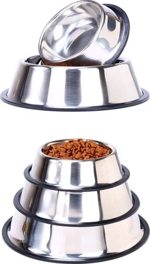PLATO ACERO INOXIDABLE MASCOTAS 12CM TALLA S COLOR PLATA - 2