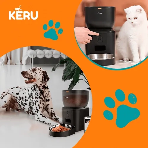 COMEDERO AUTOMATICO INTERACTIVO KERU COLOR NEGRO - 4