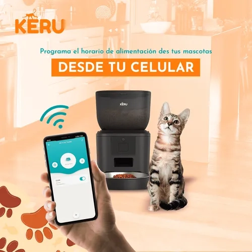 COMEDERO AUTOMATICO INTERACTIVO KERU COLOR NEGRO - 5