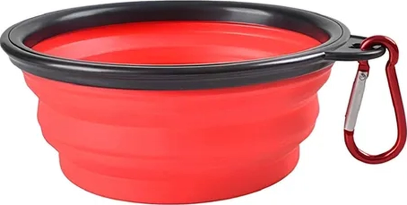 PLATO GOMA PLEGABLE PORTATIL MASCOTAS COLOR ROJO - 1