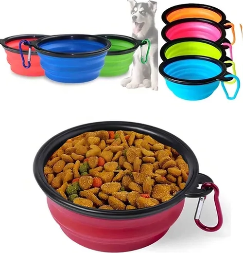 PLATO GOMA PLEGABLE PORTATIL MASCOTAS COLOR ROJO - 5