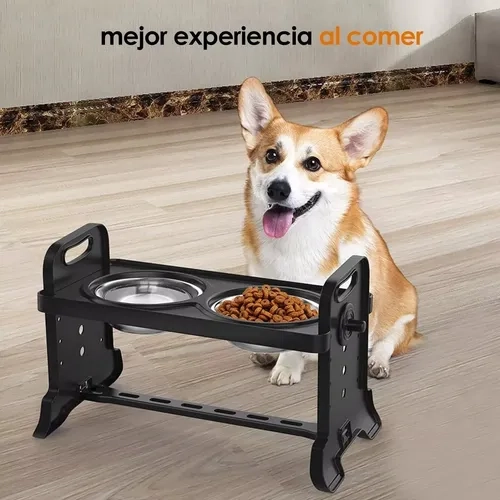 COMEDERO-BEBEDERO ALTURA AJUSTABLE MASCOTAS - 8