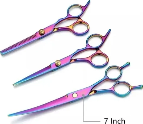 SET TIJERAS CORTE FILO NAVAJA + PEINE Y ESTUCHE - 5