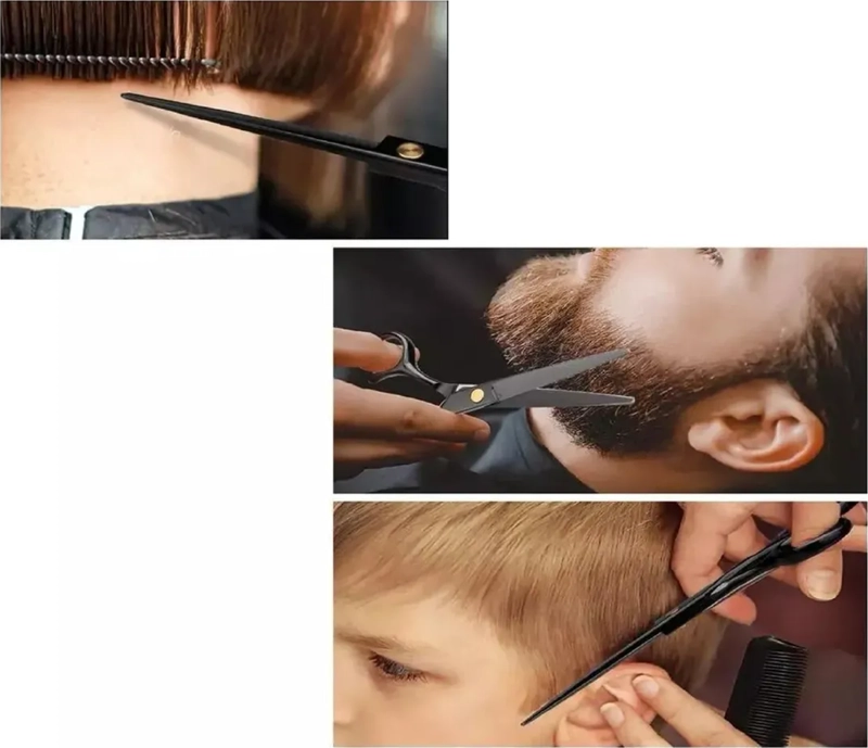 KIT TIJERAS + CAPA + ACCESORIOS BARBERIA PROFESIONAL - 4