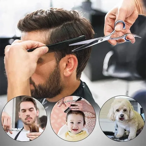 KIT TIJERAS + CAPA + ACCESORIOS BARBERIA PROFESIONAL - 6