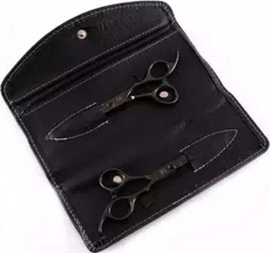 SET TIJERAS FILO NAVAJA + ESCULPIDORA COLOR NEGRO - 2