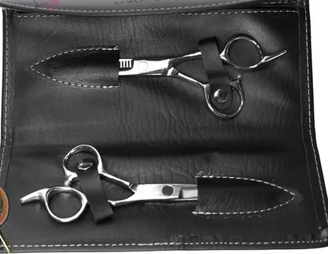 KIT TIJERAS ESCULPIDORA + FILO NAVAJA + ESTUCHE REGALO - 2