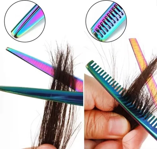 SET TIJERA CORTE FILO NAVAJA + ESCULPIDORA TORNASOL - 2