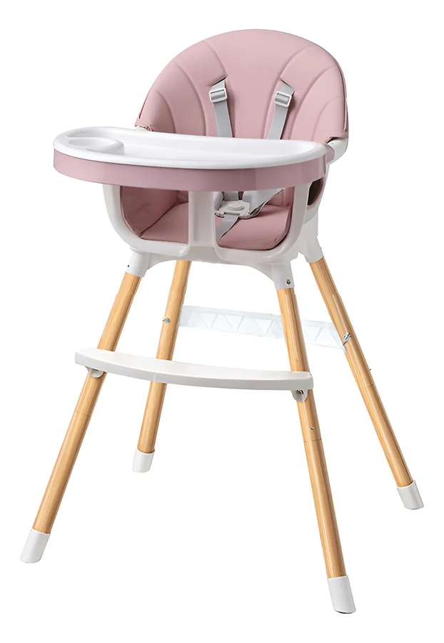 SILLA COMER 2 ALTURAS FUNDAS + CINTURON ROSA NORDICO - 1