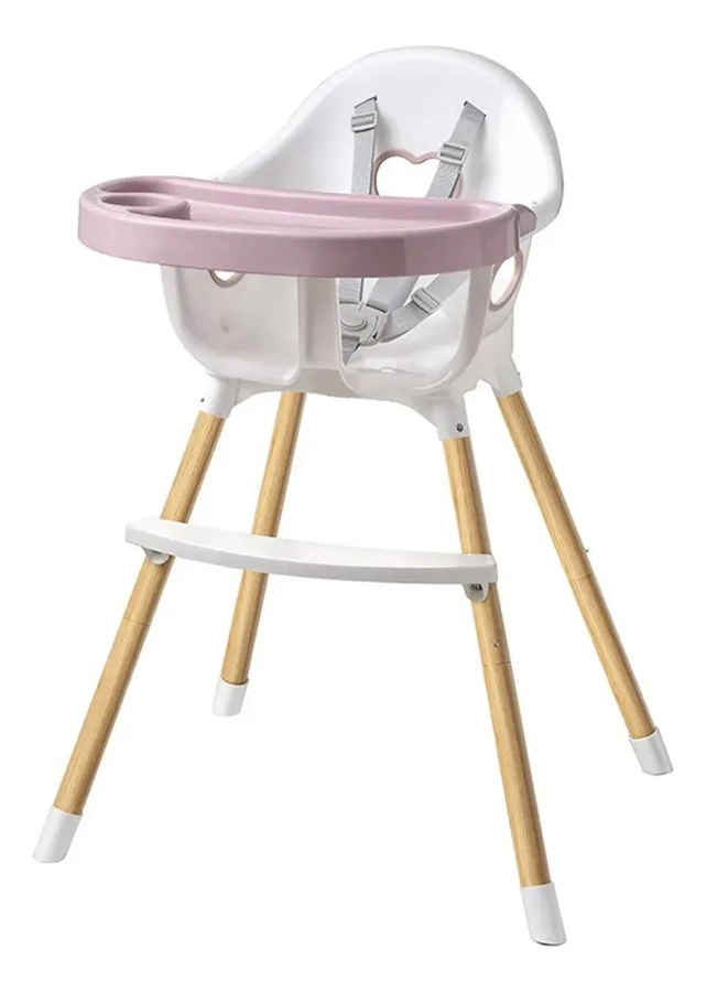 SILLA COMER 2 ALTURAS FUNDAS + CINTURON ROSA NORDICO - 2