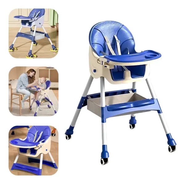 SILLA COMER KINDER PORTATIL CALIDAD CON RUEDAS - 1