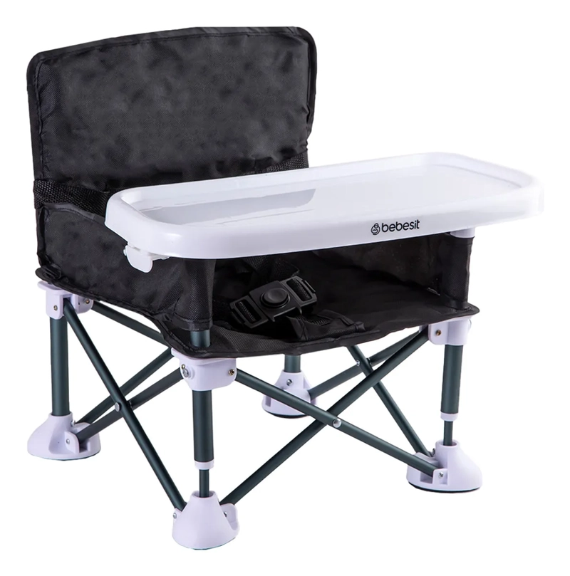 SILLA COMER PLEGABLE CAMPING XT01 COLOR NEGRO - 1