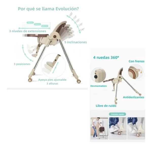 SILLA COMER MULTIPOSICIONES LUBABYCAS COLOR VERDE - 5