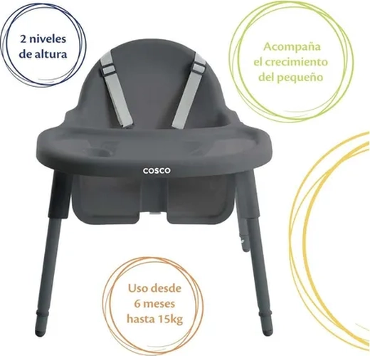 SILLA ALTA BEBE  COSCO COOK COLOR GRIS - 6