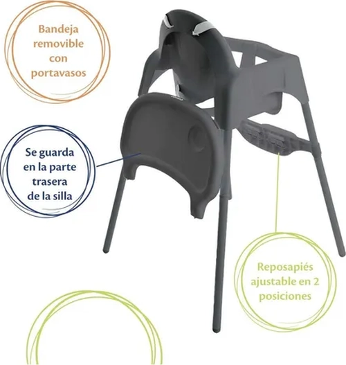 SILLA ALTA BEBE  COSCO COOK COLOR GRIS - 8