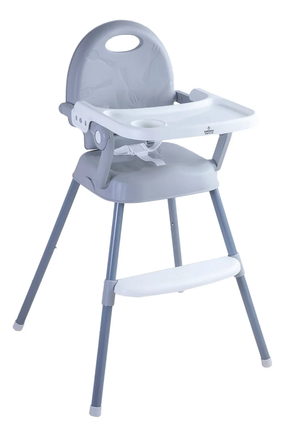 SILLA COMER PORTATIL PLEGABLE BEBE  COLOR GRIS - 1
