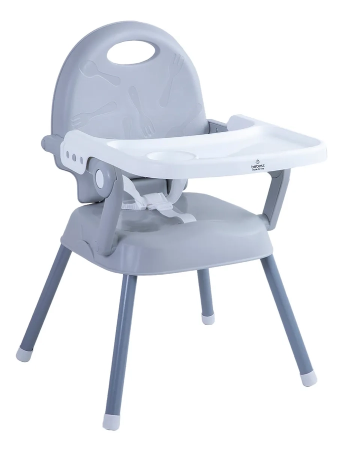SILLA COMER PORTATIL PLEGABLE BEBE  COLOR GRIS - 2